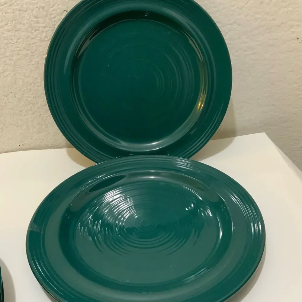 SET OF 2 PIER 1 FESTIVAL TEAL DINNER PLATES 10 3/4
